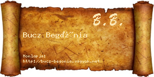 Bucz Begónia névjegykártya